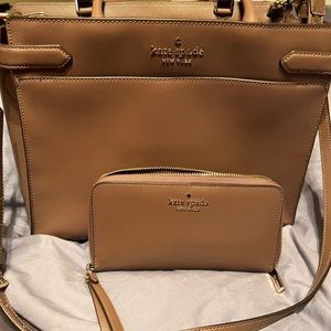 Kate Spade purse with matching wristlet wallet